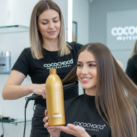 Impostare il trattamento dei capelli oro di cheratina brasiliana 1000 ml e shampoo chiarificante 400 ml | Cocochoco®