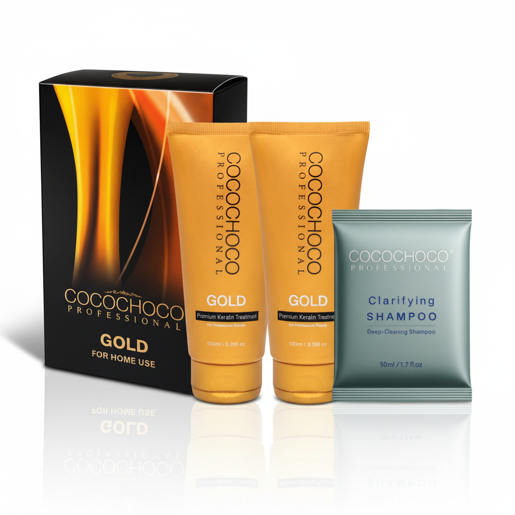 Imposta il trattamento dei capelli oro di cheratina brasiliana 200 ml - per capelli extra / capelli lucidi | Cocochoco®