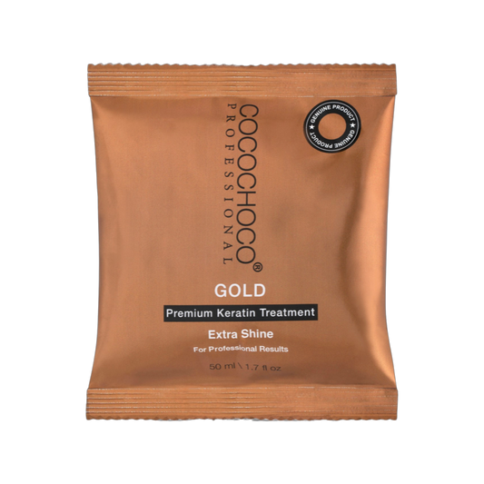 Trattamento per capelli oro di cheratina brasiliana 50 ml - per brillantezza extra / lucido | Cocochoco®