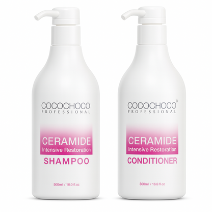 Imposta shampoo e condizionatore di solfato libero di restauro in ceramide intensiva 2x 500 ml | Cocochoco®
