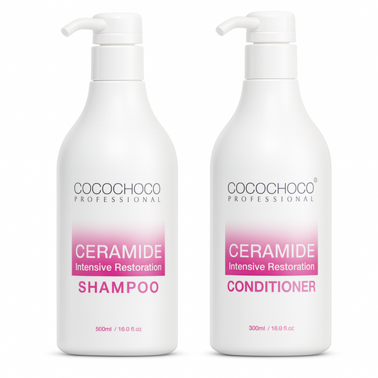 Imposta shampoo e condizionatore di solfato libero di restauro in ceramide intensiva 2x 500 ml | Cocochoco®