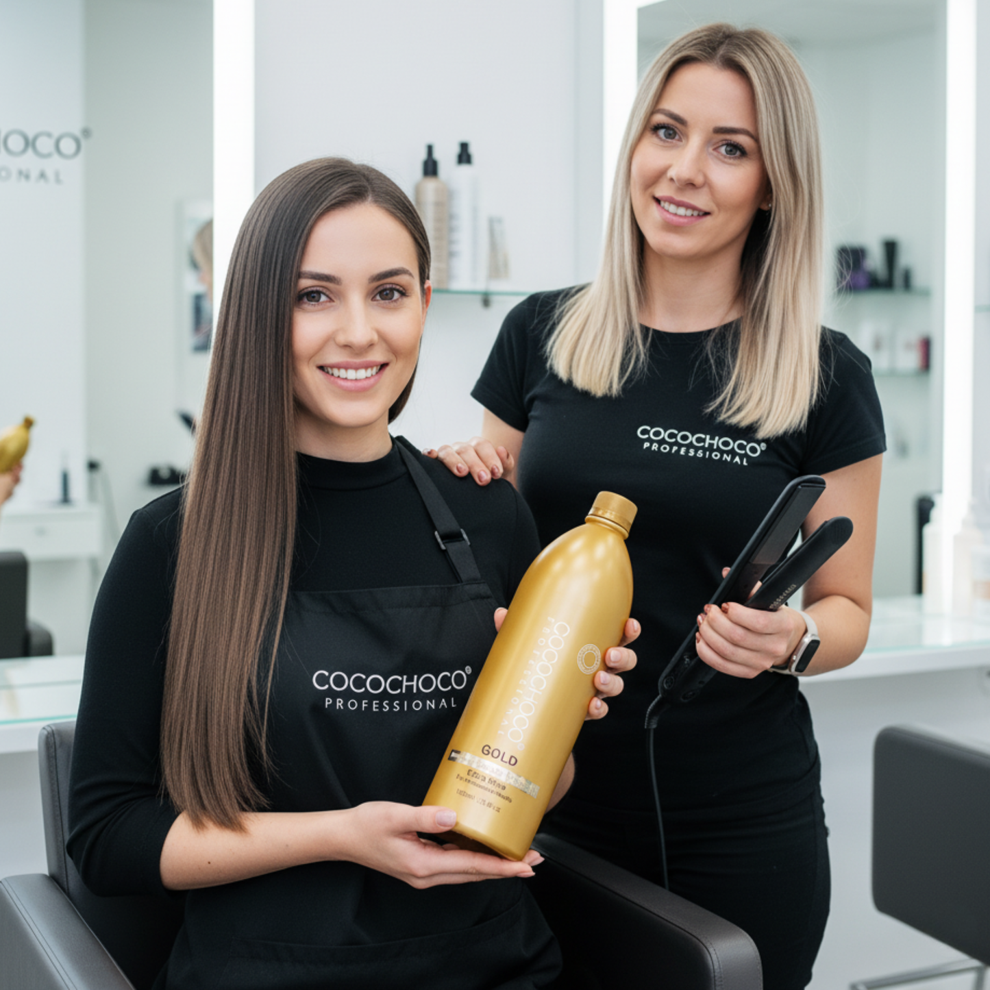 Trattamento per capelli oro di cheratina brasiliana 1000 ml - per capelli più brillanti / capelli lucidi | Cocochoco®