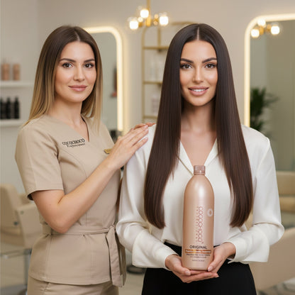 Trattamento dei capelli originale di cheratina brasiliana 1000 ml - per capelli scuri / spessi | Cocochoco®