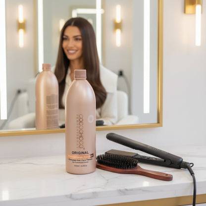 Trattamento dei capelli originale di cheratina brasiliana 1000 ml - per capelli scuri / spessi | Cocochoco®